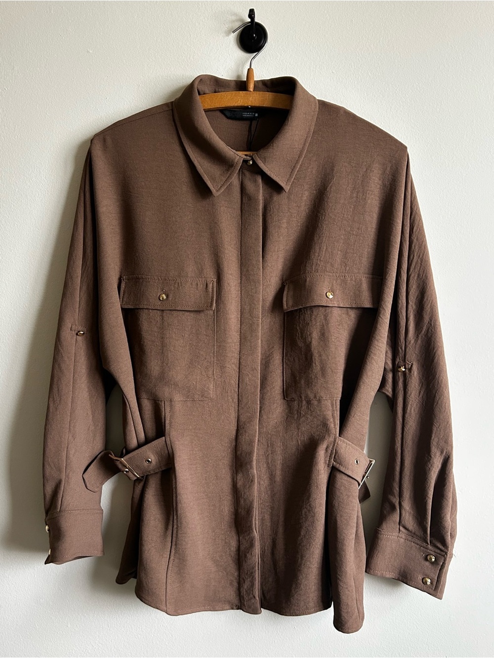 Zara Full Sleeve light Brown Shirt